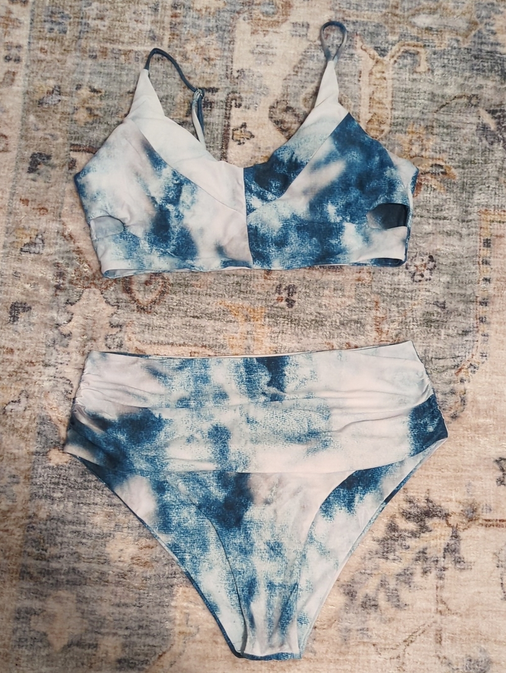 🌊 ZAFUL High Waisted Bikini - Teal Marble